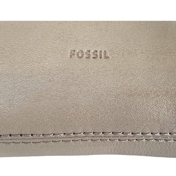 FOSSIL FIONA GREY LEATHER GOLD HARDWARE CROSSBODY BAG - Picture 5 of 5